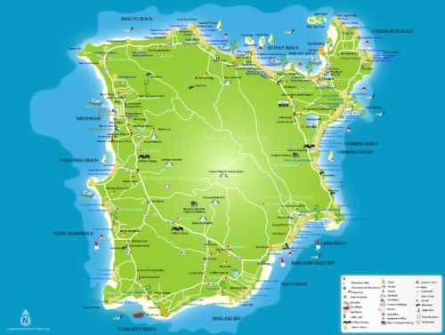 Карта достопримечательностей Самуи